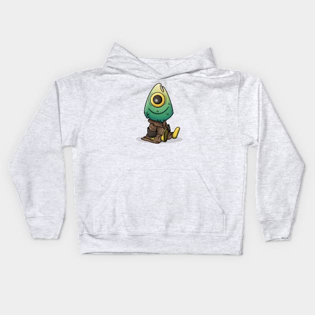 Little Fish Head Kids Hoodie by candice-allen-art